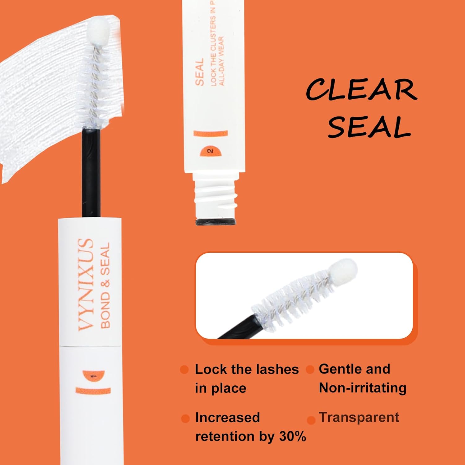 Lash Glue for Eyelash Clusters 2-IN-1 Lash Bond and Seal Waterproof Eyelash Glue DIY Lash Cluster Glue Individual Lash 72H+ DIY at Home 10ml-FemmiqueWomen