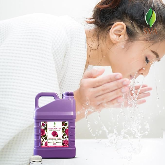 SVA Rose Water - 32 Fl oz - Refreshing Rose Water Spray for Skin Care, Skin Hydration, Bath, Soaps, Haircare & Aromatherapy-FemmiqueWomen