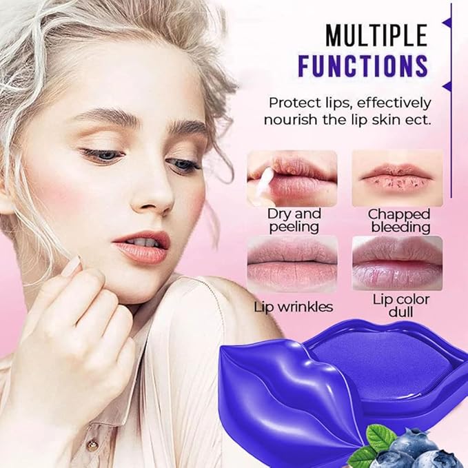 20Pcs Moisturizing Lip Mask, Lip Sleep Mask Reduces Lip Lines and Restores Moisture, Lip Mask Effectively Nourishes the Lip Skin, Gel Treatment Lip Masks Plumping Lips Mask Lip Care Products (Purple)-FemmiqueWomen