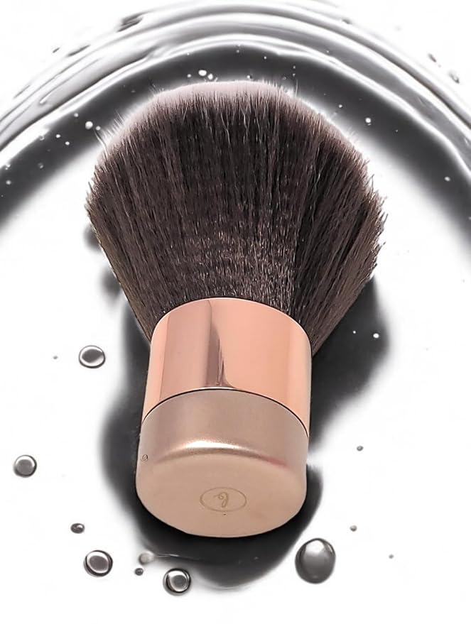 Luxurious and Large Soft Fluffy Powder Brush, Use as a Spray Tan Finishing Tool, Multipurpose Face and Body Barber and Beauty Tool, Large Kabuki Brush by BevyGold (Rosegold)-FemmiqueWomen