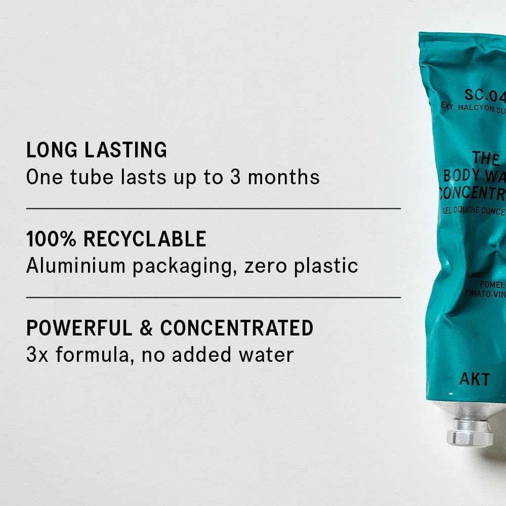 Akt The Body Wash Concentrate 3.4 Fl Oz, Natural Shower Gel with Skin-Balancing Prebiotics, Body Wash Women & Men, with Olive Squalane & Vitamin E, Sc.04 Halcyon Summers, All Genders-FemmiqueWomen