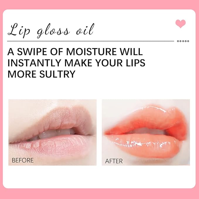 3 Set Lip Oil Hydrating Tinted Lip Balm, Plump Lip Gloss Lip Care Transparent Toot Lip Oil Tinted, Glass Lip Glow Oil Fresh Texture & Non-sticky, Nourishing Repairing Lightening Lip Lines Lip Care Products-FemmiqueWomen