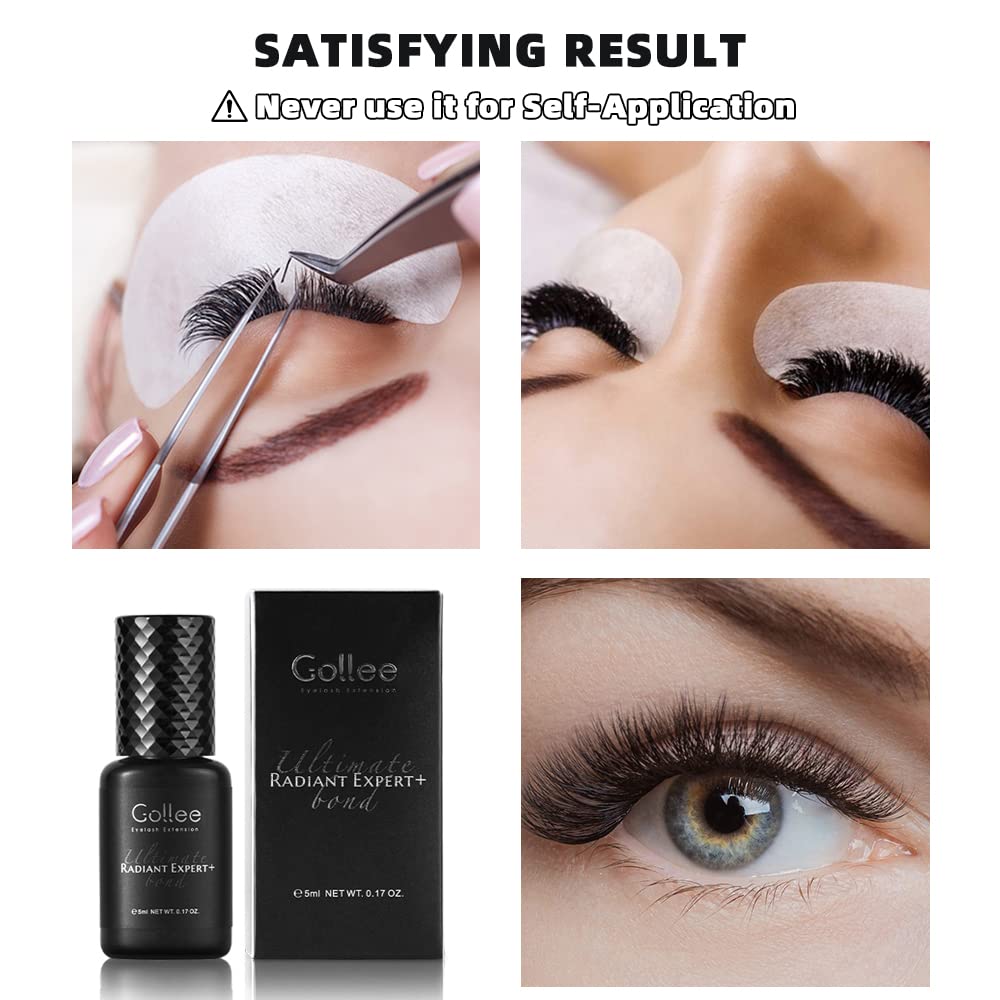Eyelash Extension Glue - 0.5 Sec Fast Drying, 8 Week Retention (0.17fl.oz / 5ml) Waterproof Black Adhesive for Semi-Permanent Lash Extensions - Professional Use Only-FemmiqueWomen
