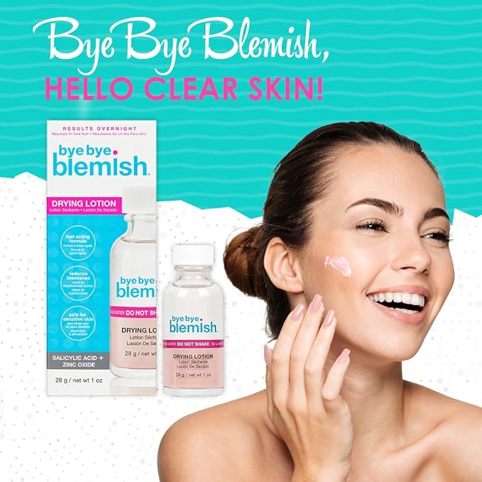 Bye Bye Blemish Acne Drying Lotion, Reduce Pimples Overnight, On-the-Spot Pimple Treatment, Beauty Skincare Essential - 1oz. (3 Pack)-FemmiqueWomen