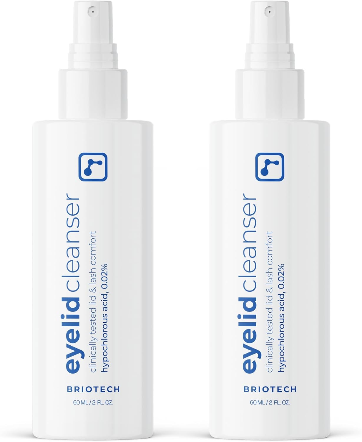 BRIOTECH Eyelid Cleanser, Hypochlorous Acid Spray, Lid & Eyelash Cleanser, Soothe Sensitivities, Calm Redness & Bumps, Support Against Irritation, Vegan, Travel Size 2 Fl oz (2 Pack)-FemmiqueWomen