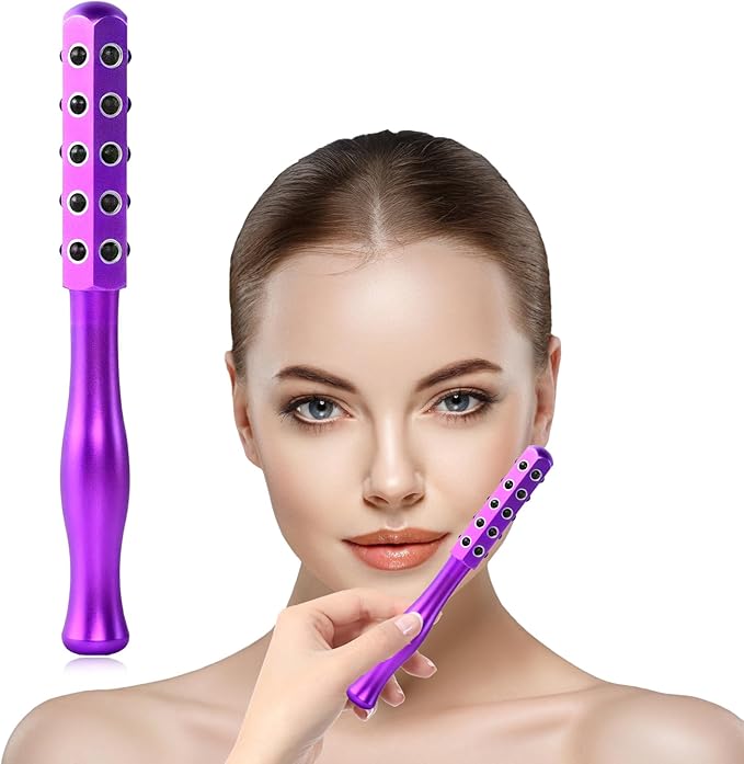 2025 Beauty Roller – Germanium Stone Face Sculpting Tool, Uplift Facial Massaging Beauty Tool, Firming Massage Wand for Skin Tightening, Portable Cooling & Sculpting (Purple)-FemmiqueWomen