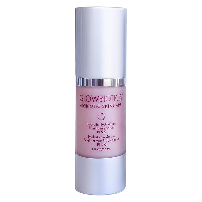Glowbiotics Probiotic HydraGlow Illuminating Serum Pink: Hydrating Dew Drops for Radiant Skin, Illuminating Glow Enhancer with Hyaluronic Acid and Probiotics, 1 Fl Oz-FemmiqueWomen