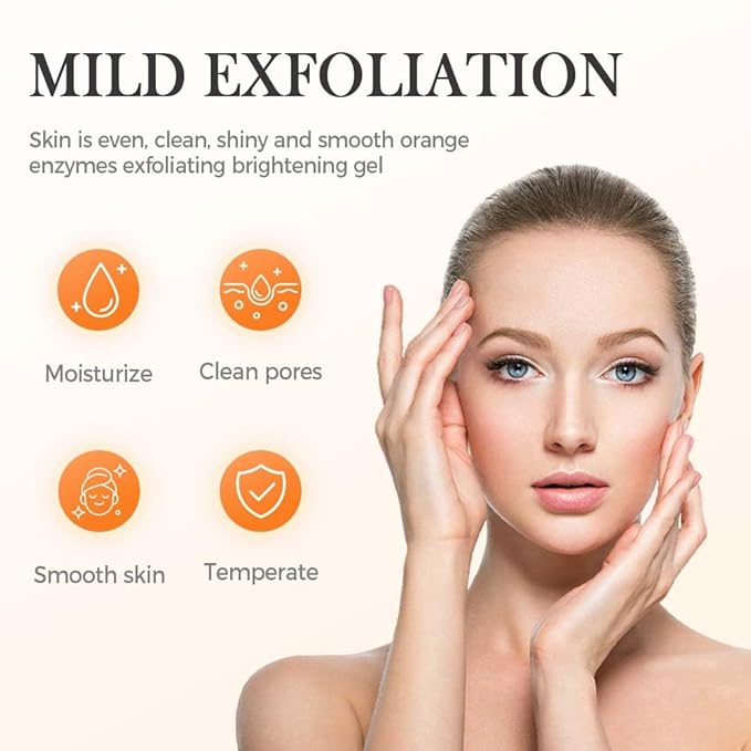 2025 New Orange Exfoliating Gel for Face and Body, Oranges Enzymes Exfoliating Gels Remove Blackheads Moisturize Skin, Upgrade Exfoliatings Cleansing Gel Scrub Clean Pores (Orange, One Size)-FemmiqueWomen