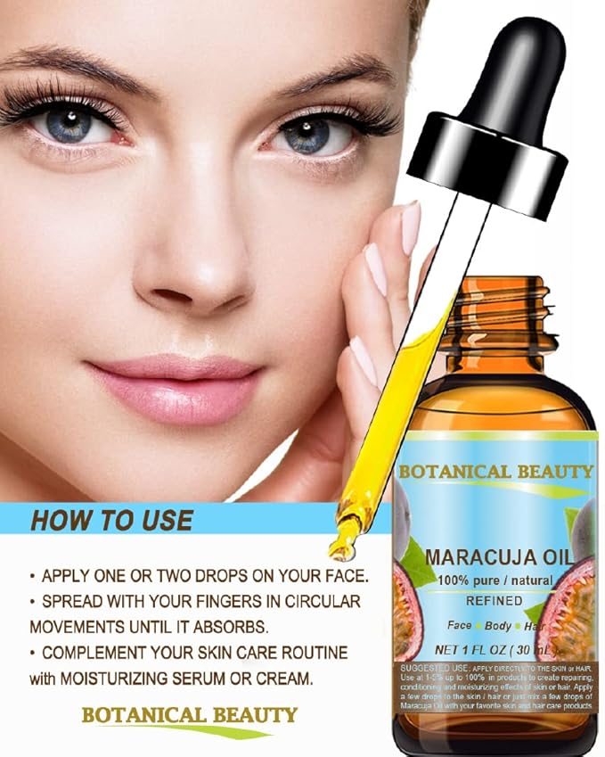 MARACUJA OIL 100% Pure Natural Cold Pressed Undiluted for Face, Skin, Hair, Body, Lip, Nails 0.5 Fl.oz.- 15 ml Rich in Vitamin C-FemmiqueWomen
