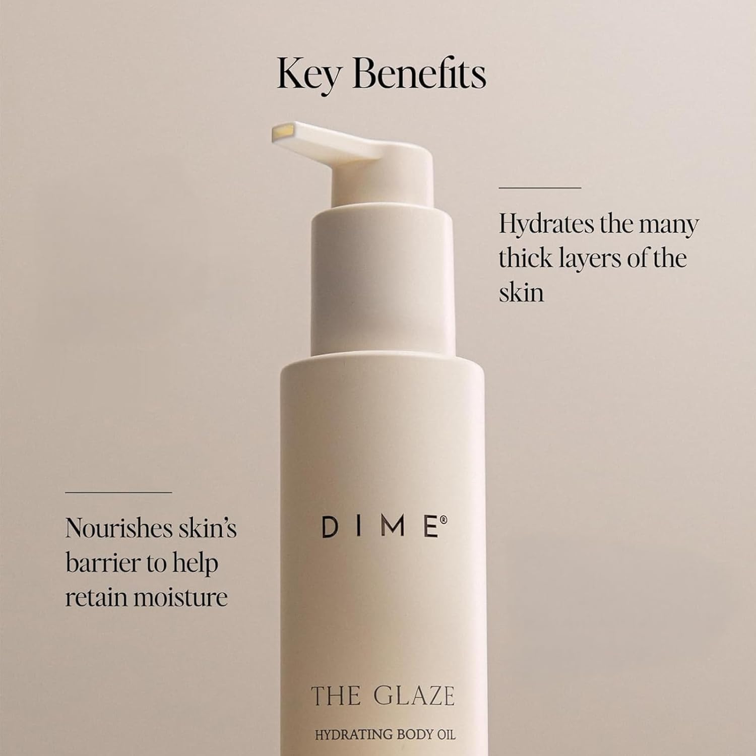 Dime Beauty Glaze Body Oil, Hydrating, Non-Greasy Massage Oil, Argan and Jojoba Oil for Skin, Bath Oil for All Over Body Glow, 4 oz / 120 ml-FemmiqueWomen