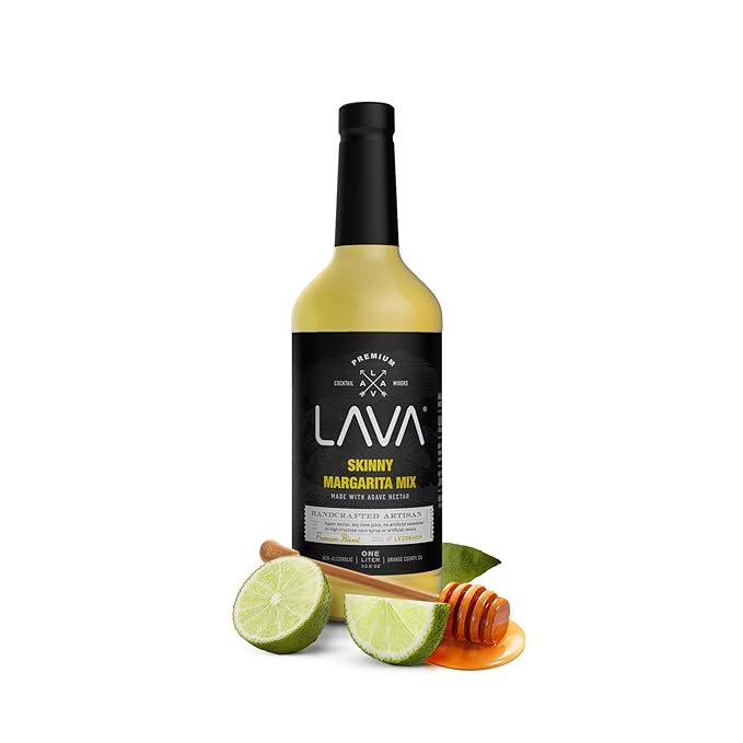 (3 Pack) Premium Skinny Margarita Mix by LAVA Craft Cocktail Co., Low Calorie Margarita Mix Made with Key Lime Juice, Agave, No Artificial Sweeteners, Lots of Flavor, Ready to Use, 1-Liter (33.8oz)-FemmiqueWomen