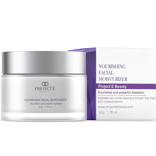 Project E Beauty Nourishing Facial Moisturizer Anti-Aging Skincare| Daily Hydration | For Face And Neck | Smooths & Softens Skin | Reduces Wrinkles & Fine Lines | For Day & Night Use | 50g-FemmiqueWomen