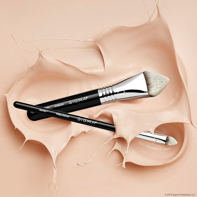 Sigma Beauty 4DHD Kabuki Brush – Pyramid-Shaped Kabuki Makeup Brush for Blending Concealer and Powder on Spots, Scars, Crevices and Under Eye - Offers Precise Application & Detailed Coverage-FemmiqueWomen