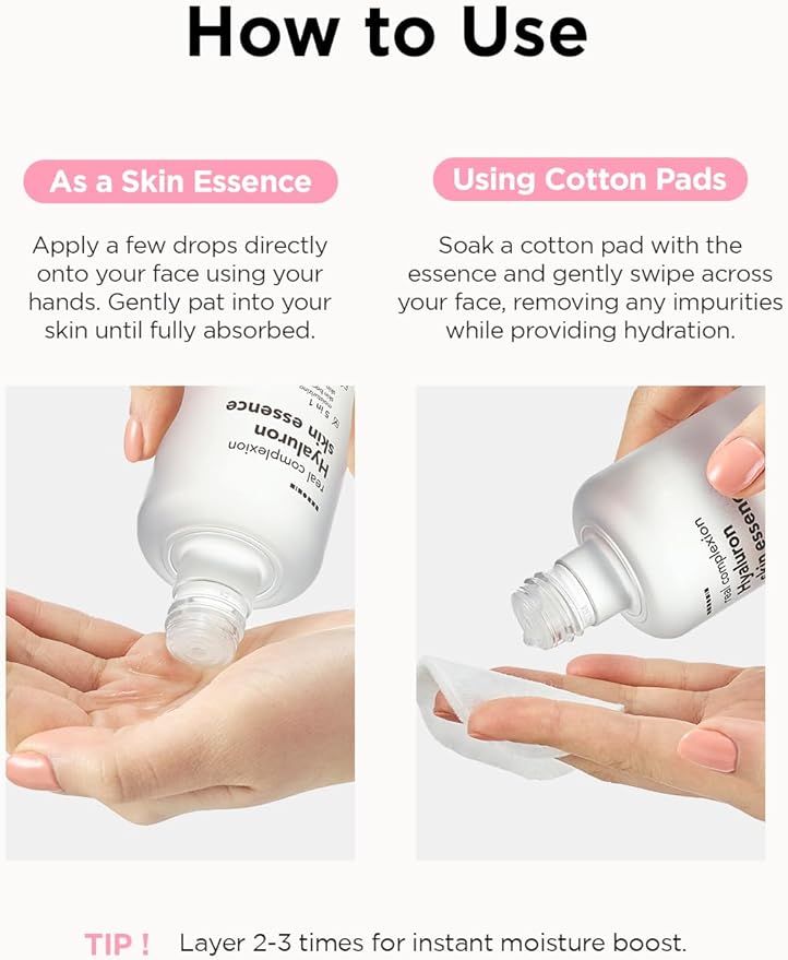 Hanskin Hyaluron Skin Essence, Hydrating Facial Astringent Toner for Dry, Dull, Sensitive Skin - Hyaluronic Acid Collagen Moisturizing Purifying Paraben-Free Korean Skincare [5.07 fl. oz.]-FemmiqueWomen