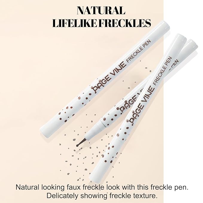 2 Pack Freckle Pen,Liquid Face Fake Freckles Pens to Create Natural Freckle Makeup and Freck beauty,Fake Freckles Waterproof for Lifelike Sunkissed Makeup,Mole Pen (01Light+04Espresso)-FemmiqueWomen