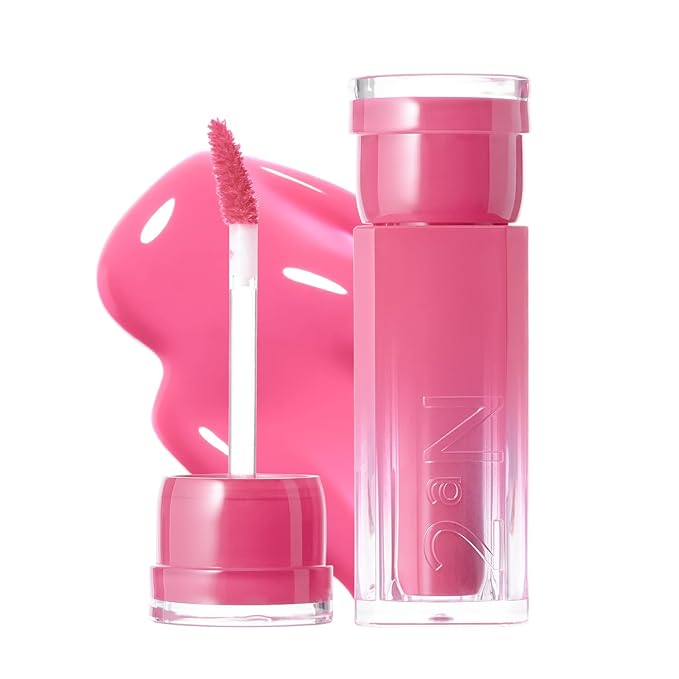 2aN Glaze Bouncing Tint – Lightweight, Moisturizing Lip Tint with High-Shine Finish, Smooth, Light Plumping, Comfortable Wear, Korean Makeup (Berry Shower, 0.16 oz)-FemmiqueWomen