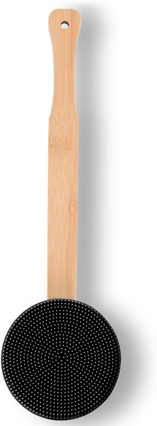 Long Handle Back Scrubber Silicone Body Scrubber Nice Foaming Shower Brushing Exfoliating and Massaging