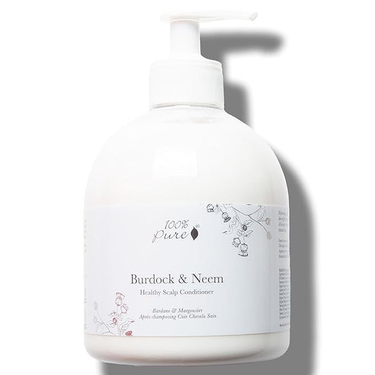 100% PURE Healthy Scalp Conditioner Purifying Burdock & Neem for Dry Damaged Hair Replenishing Itchy Flaky Scalp Hydration for Women & Men - 16 Fl Oz-FemmiqueWomen