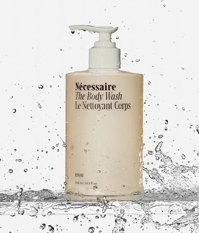 Nécessaire The Body Wash Hinoki. Natural Body Wash for Women & Men, Softening Shower Gel with Gentle Exfoliating Acids AHA/BHA/PHA. Gel Cleanse,16.9 fl oz-FemmiqueWomen