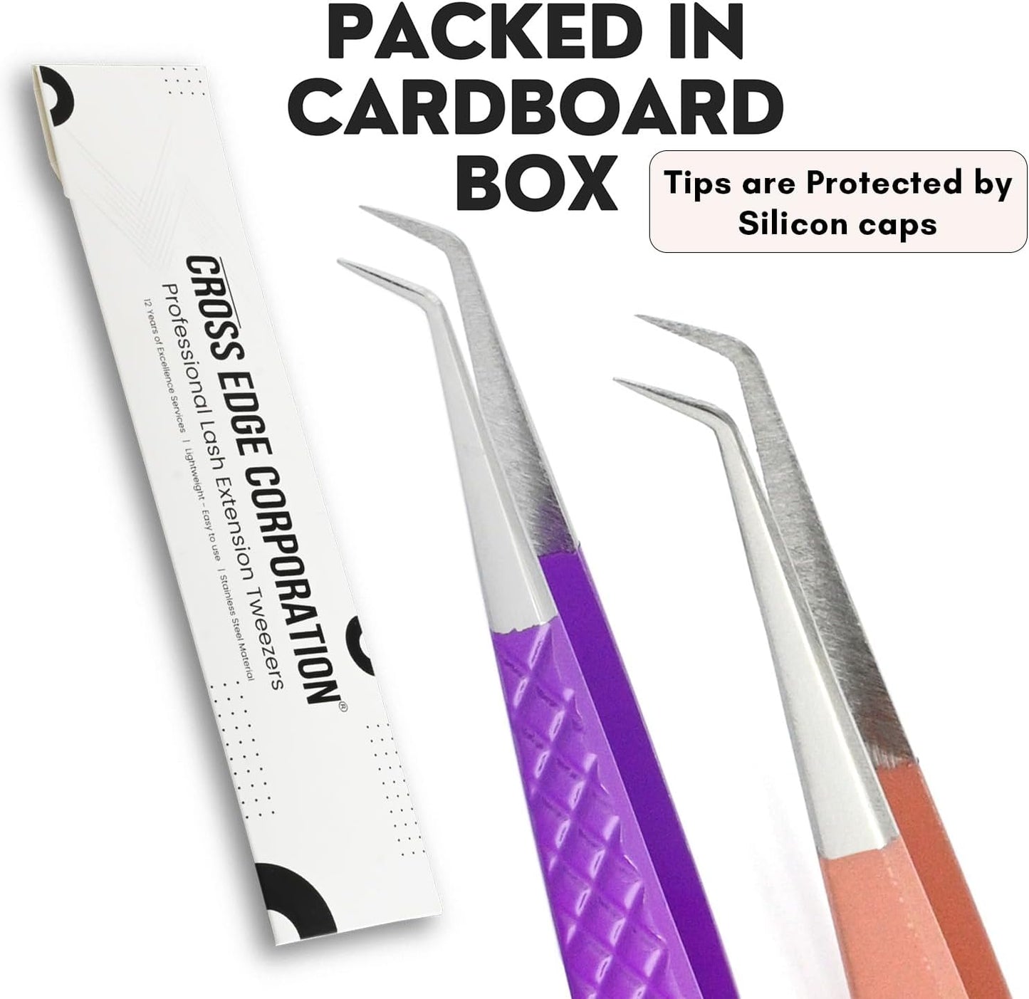 2pcs Curved Isolation Tweezers for Eyelash Extensions – 14cm Stainless Steel, Best for Individual Isolation & Classic Lashes-FemmiqueWomen