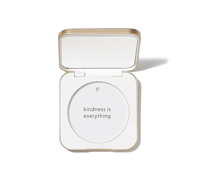 jane iredale Refillable Compact | Aluminum Shell & Magnetic Closure | Interior Mirror for On-The-Go Use | Compatible with all Powder Refills | White-FemmiqueWomen