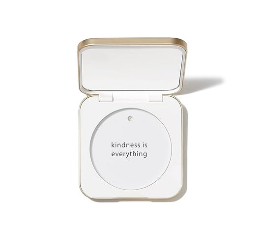 jane iredale Refillable Compact | Aluminum Shell & Magnetic Closure | Interior Mirror for On-The-Go Use | Compatible with all Powder Refills | White-FemmiqueWomen