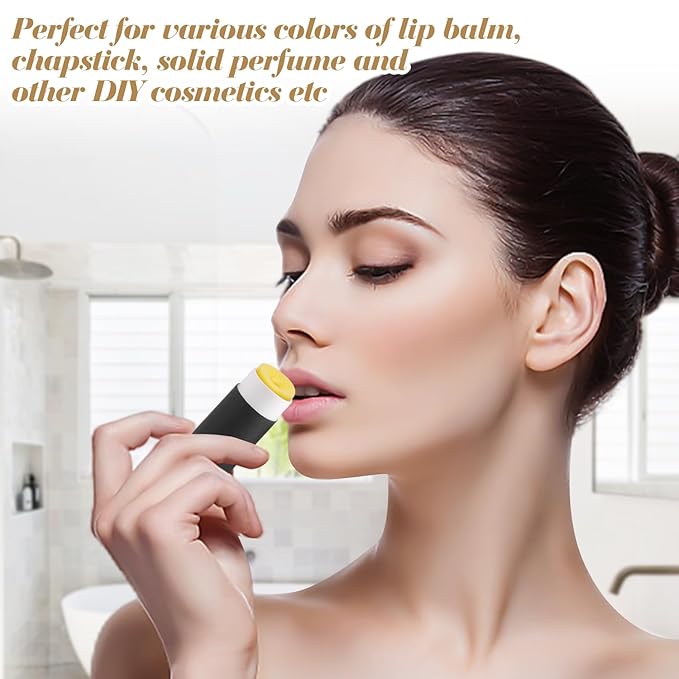 10 Pcs 25g Paperboard Lip Balm Tubes Refillable Krafts Paper Lipstick Tube Round Cardboard Empty Lip Gloss Container Holder Tubes for DIY Chapstick Salve Cosmetic Lotion Solid Perfume - Black-FemmiqueWomen