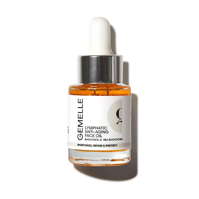 GEMELLE Lymphatic Anti-Aging Face Oil | 10x Award winner | Vitamin C,E & A | Moisturize, Repair & Protect | Bakuchiol, Sea Buckthorn & More! | Organic, Natural, Clean Beauty | Starter, Travel 15ml-FemmiqueWomen