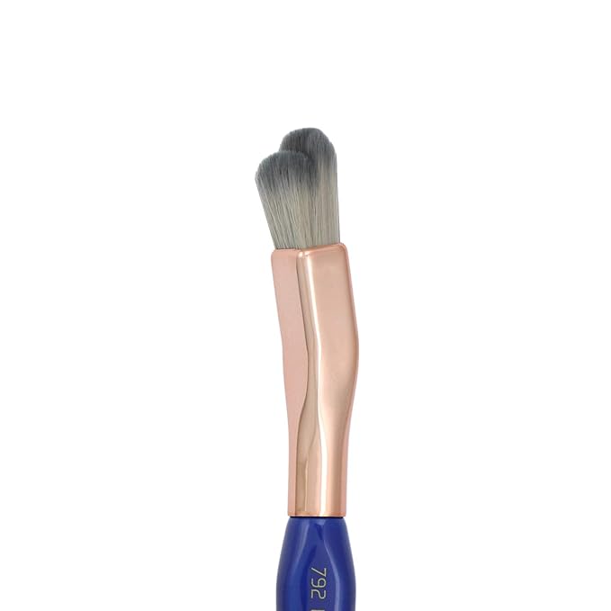 Bdellium Tools Professional Makeup Brush - Golden Triangle 792 Eye Double Dome Blender - With All Vegan and Soft Synthetic Fibers, For Effortless Application and Blending (Blue, 1pc)-FemmiqueWomen