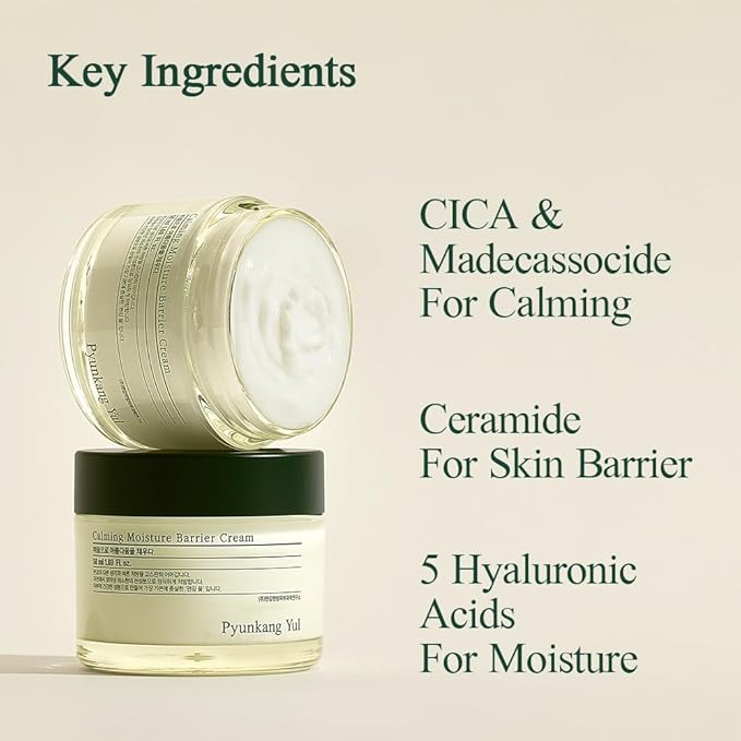Pyunkang Yul PKY Calming Moisture Barrier Cream Instantly Soothes Sensitive Skin, Hyaluronic Acid & Ceramide for Hydration, Vegan, Korean Skincare (1.69 Fl. Oz, 50ml)-FemmiqueWomen