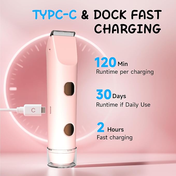 2 in 1 Bikini Trimmer for Women, Smooth and Painless Electric Razors for Women, IPX7 Waterproof Women's Electric Shaver, Rechargeable Bikini Underarm Legs Arm Body Face Trimmer Womens Shaver (Pink)-FemmiqueWomen