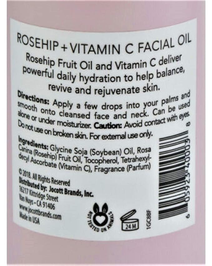 Pearlessence Rosehip Balancing Facial Oil + Rosehip Fruit Oil & Vitamin C | Daily Hydration to Help Balance & Revive Skin | Made in USA & Cruelty Free-FemmiqueWomen