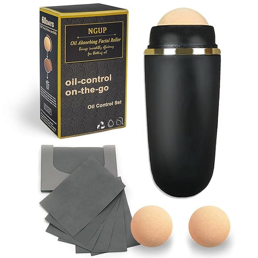 103 PCS Volcanic Roller Oily Skin Oil Control On The Go Volcanic Face Roller Oil Absorbing Volcanic Roller with Oil Blotting Sheet Paper for Oily Skin Care Oil Control Film Tissues (Type2)-FemmiqueWomen