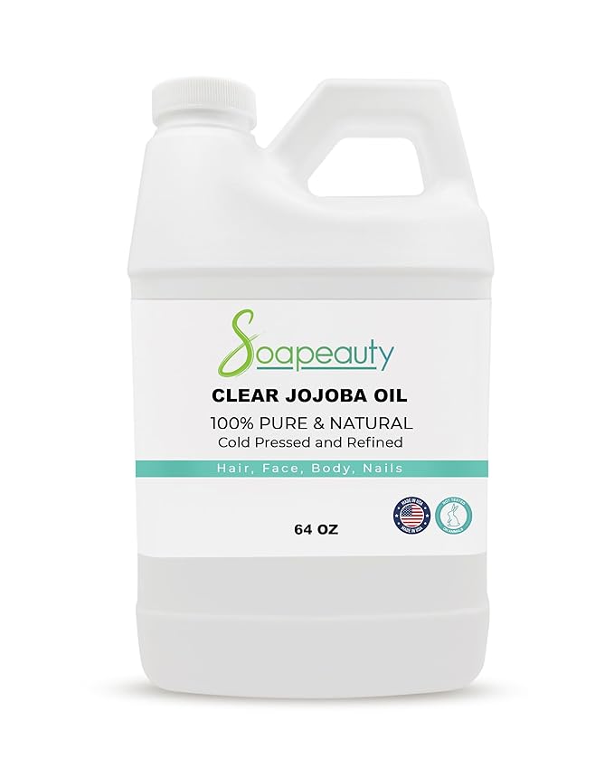 Soapeauty Clear Jojoba Oil | 100% Pure & Natural | Refined, Cold Pressed, Hexane Free | Moisturizing Oil for Skin, Face, Hair & Nails | 64 fl oz-FemmiqueWomen