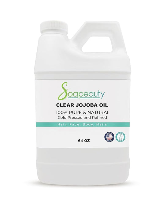 Soapeauty Clear Jojoba Oil | 100% Pure & Natural | Refined, Cold Pressed, Hexane Free | Moisturizing Oil for Skin, Face, Hair & Nails | 64 fl oz-FemmiqueWomen
