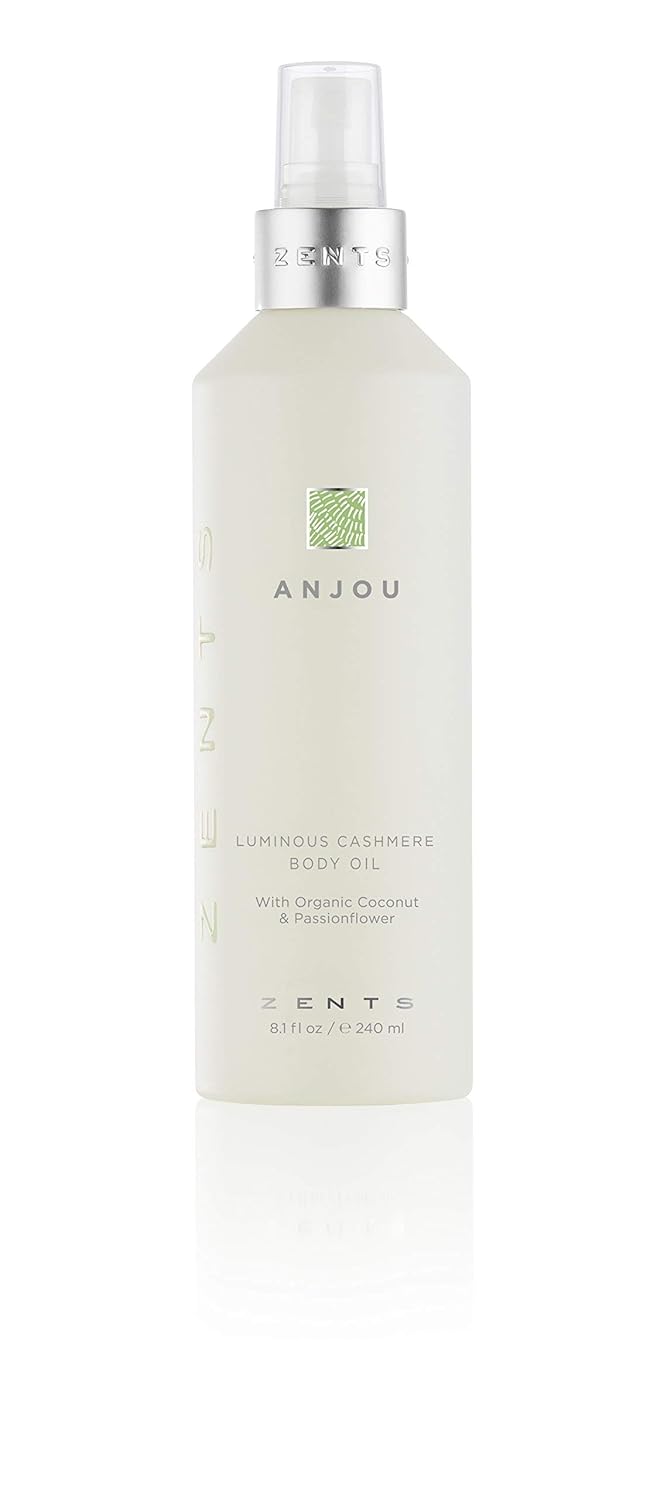Zents Luminous Cashmere Body Oil (Anjou Fragrance) | Moisturizing Body Oil with Vitamin E & Organic Coconut Oil | Softens & Smooths Skin | 8 fl oz-FemmiqueWomen