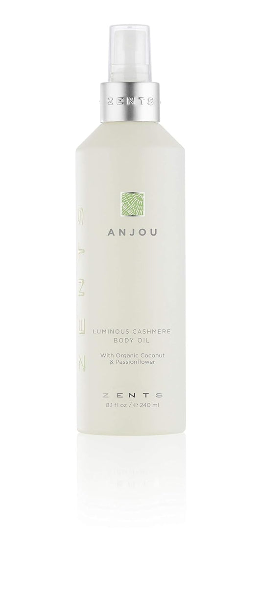 Zents Luminous Cashmere Body Oil (Anjou Fragrance) | Moisturizing Body Oil with Vitamin E & Organic Coconut Oil | Softens & Smooths Skin | 8 fl oz-FemmiqueWomen
