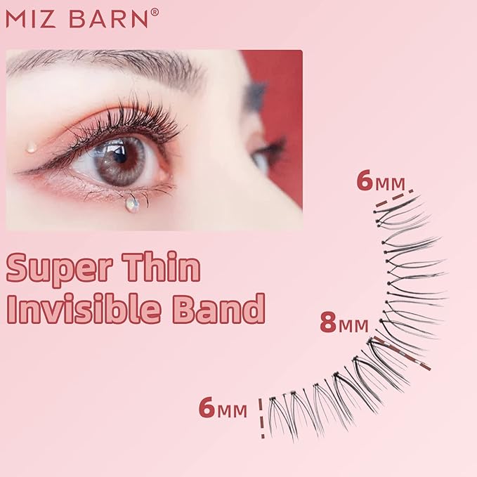 Miz Barn Daily Natural Look False Eyelashes,4 Pairs Natural Soft Lightweight Comfortable Short Lashes Clear Band Handmade Luxurious False Eyelashes(A05)-FemmiqueWomen