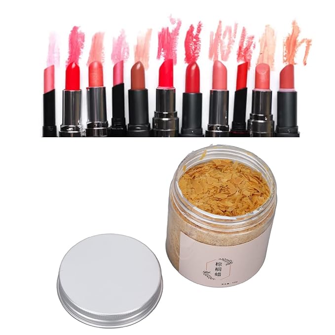100g Palm Wax Pellets, Carnauba Wax for Lip Balm, Cosmetics DIY Carnauba Wax Material Accessory Lip Balm Making Supplies for Lipstick Lip Balm Making Increase the Melting Point of Lipstick-FemmiqueWomen