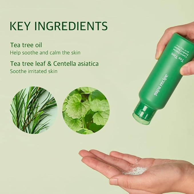 Papa Recipe Tea Tree Control Enzyme Powder Cleanser - Soft Exfoliating Facial Wash for Sensitive Skin (50g, 1.72oz) - Korean Skincare for Soothing, Balancing skin's moisture and oil level-FemmiqueWomen