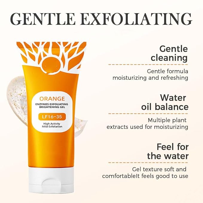2025 New Orange Exfoliating Gel for Face and Body, Oranges Enzymes Exfoliating Gels Remove Blackheads Moisturize Skin, Upgrade Exfoliatings Cleansing Gel Scrub Clean Pores (Orange X2, One Size)-FemmiqueWomen