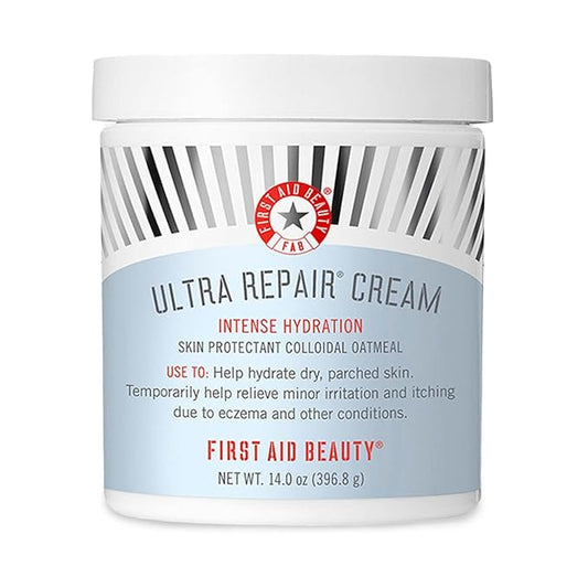 First Aid Beauty - Ultra Repair Cream, Intense Hydration Whipped Colloidal Oatmeal, Clinically Proven to Strengthen Skin Barrier in 7 Days & Helps Relieve Eczema, Luxury Face & Body Moisturizer, 14 oz-FemmiqueWomen