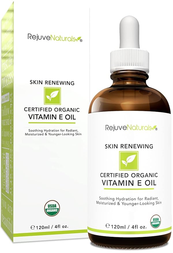 Vitamin E Oil - 100% All Natural & USDA Organic (LARGE 4oz Bottle) Repair Dry, Damaged Skin from Surgery & Acne, Age Spots & Wrinkles. For Radiant, Hydrated & Youthful Skin. Face & Body Moisturizer-FemmiqueWomen