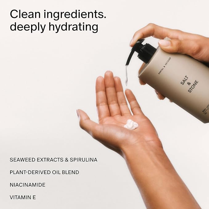 Salt & Stone Body Lotion for Women & Men| Scented Daily Body Lotion | Hydrates, Nourishes & Softens Skin | Restores Dry Skin | Fast-Absorbing | Cruelty-Free & Vegan (450 ml) (Black Rose & Oud)-FemmiqueWomen