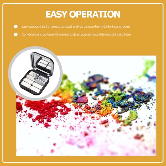 2pcs Empty Magnetic Eyeshadow Palette, Small Makeup Palette Lipstick Compact Containers Cosmetic Sample Storage Cases Magnetic Pallete for Makeup-FemmiqueWomen