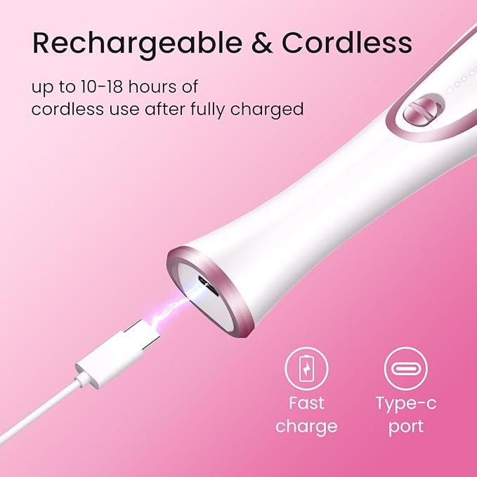 36-Piece Professional Manicure Pedicure Kit-Cordless Electric Nail File Kit,20000RPM, 11Pcs Bits,4 Speed,Rechargeable Pedicure Tool for Feet,Hand Foot Care Nail Drill Tool for Nail Grind Trim Polish-FemmiqueWomen