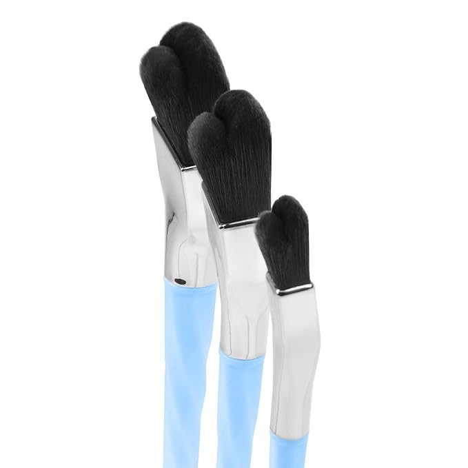 Bdellium Tools Professional Makeup Brush - Blue Double Dome Blender 3pc Brush Set-FemmiqueWomen