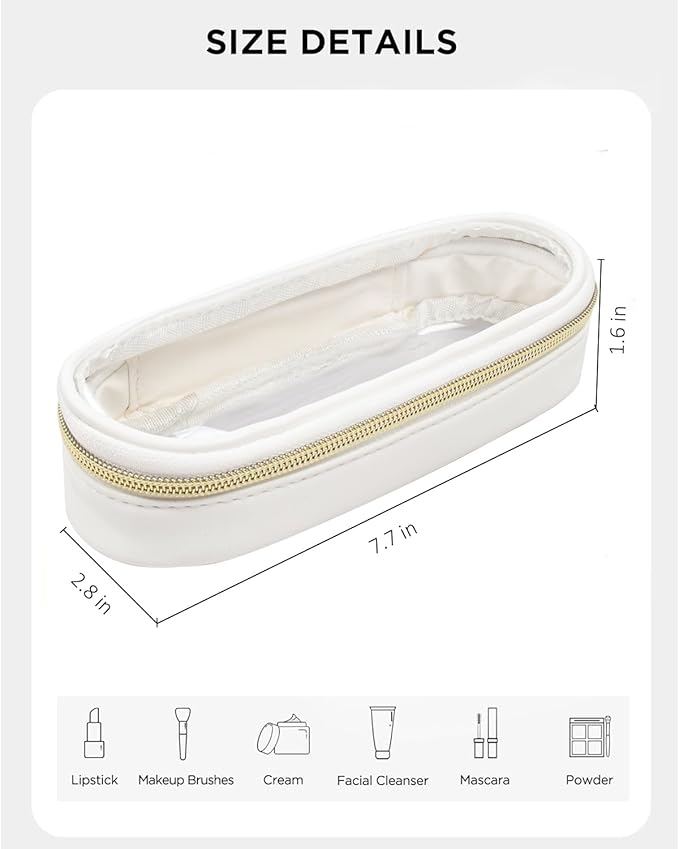 Clear Makeup Bag Small, TSA Approved Portable Toiletry Bag with Zipper Cosmetic Travel Bag Makeup Organizer Case Mini Makeup Pouch for Purse Car Organizer Bag for Women Men-FemmiqueWomen