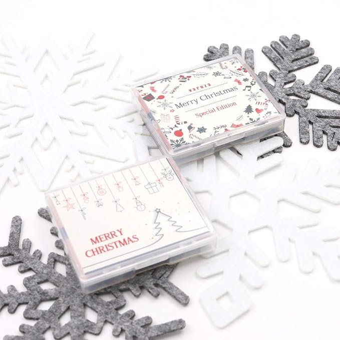 [200 Counts + Mirror Case] Christmas Edition Natural Bamboo Charcoal Oil Blotting Sheets for Face with Mirror Case-FemmiqueWomen