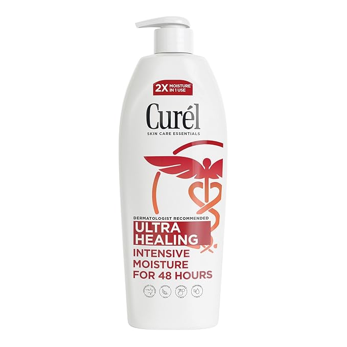 Curel Ultra Healing Intensive Fragrance-Free Lotion For Extra-Dry Skin, Dermatologist Recommended, Ideal for Sensitive Skin, Cruelty Free, Paraben Free, 20 Oz-FemmiqueWomen